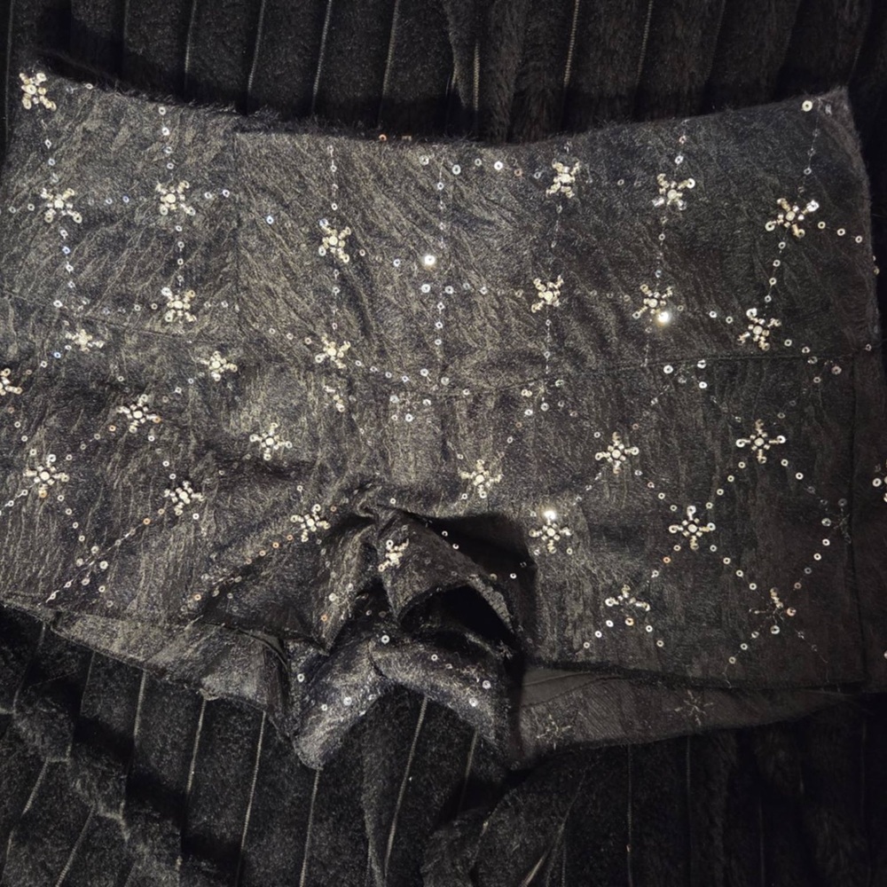 Free People Black Sequin Embellished Fabric